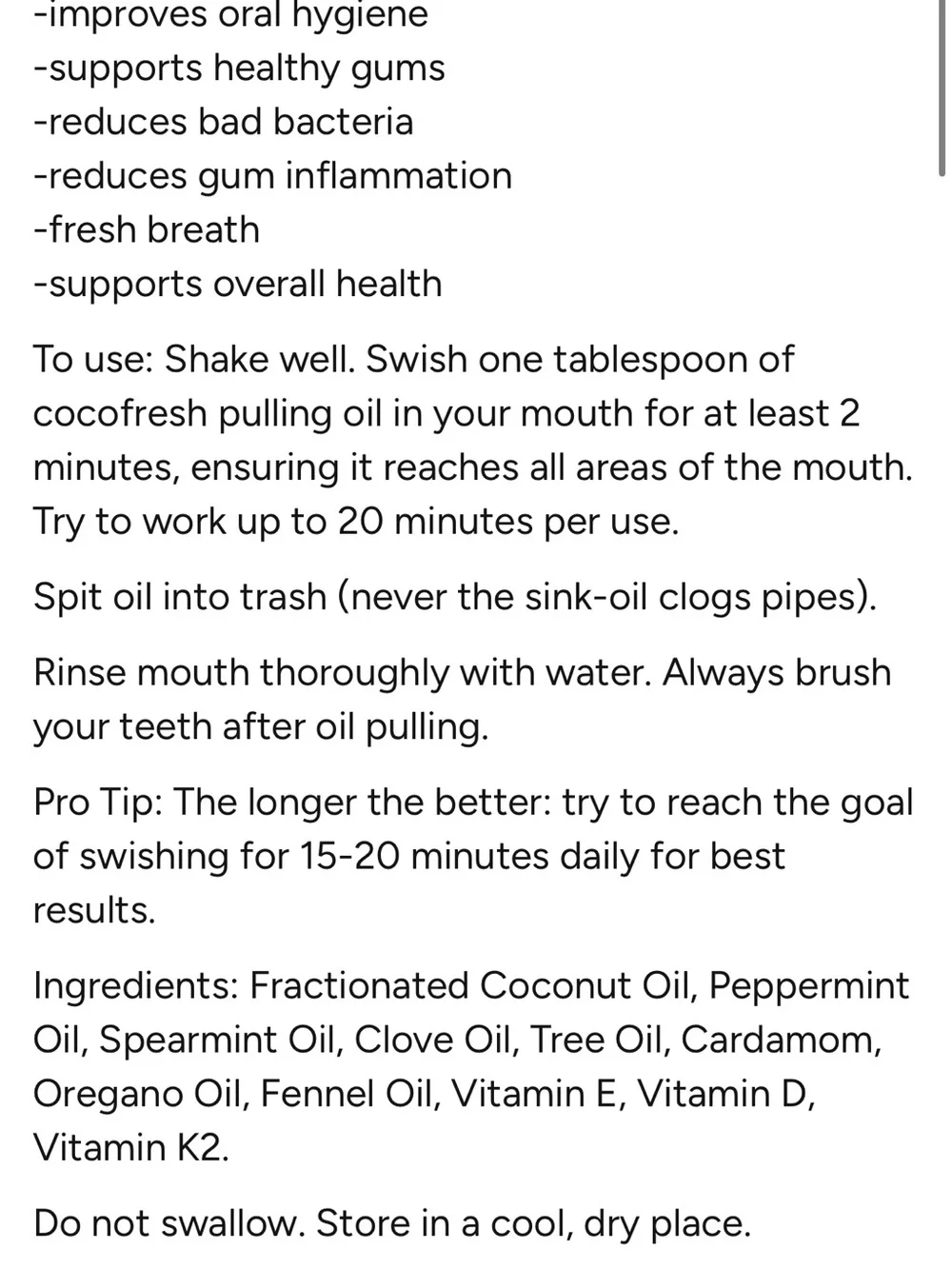 Beaut. Cocofresh Coconut Oil Pulling Rinse